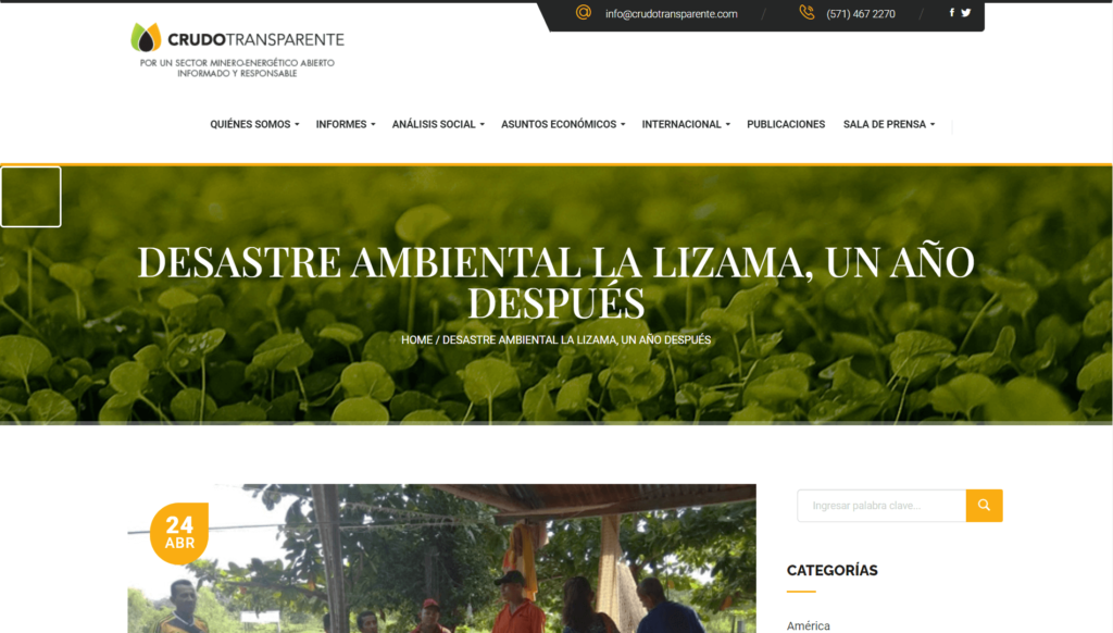 Ecopetrol deberá responder por grave daño a los recursos naturales en Pozo La Lizama 158.