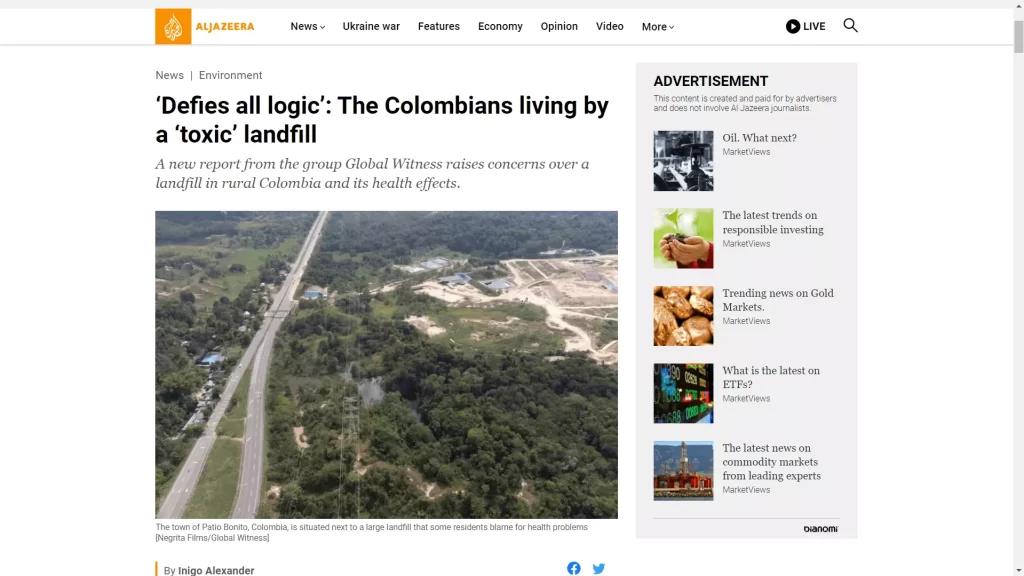 ¡Colombianos Que Viven Junto a Un Vertedero Tóxico! (Aljazeera News)
